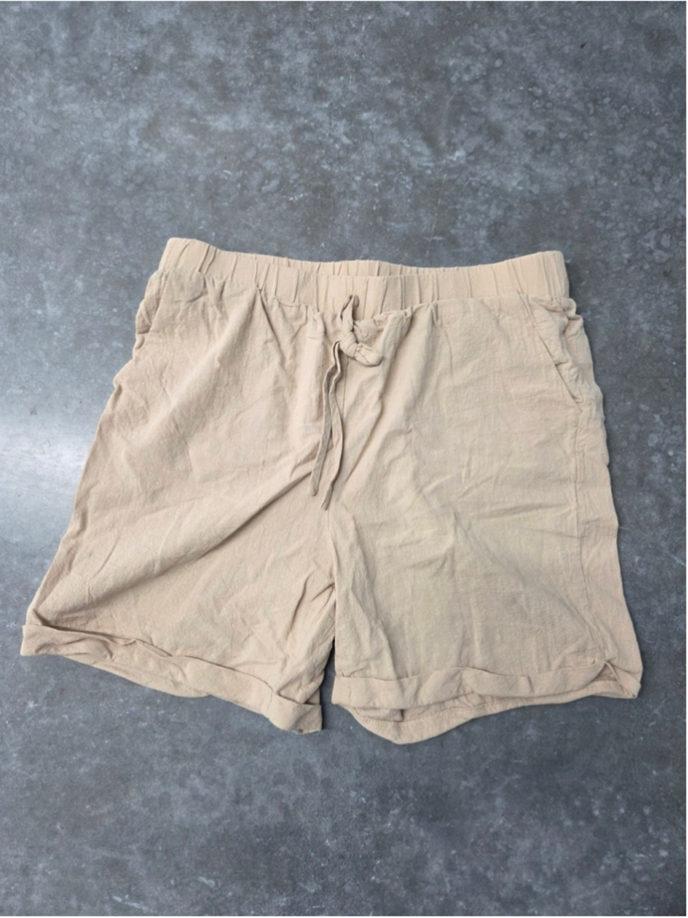 SHEIN Women's Drawstring Casual Shorts in Beige